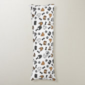 Leuke Schattigee Hondenrassen met Botten en Paw Pr Lichaamskussen (Voorkant Verticaal)