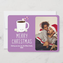 Leuke Schattigee Hot Chocolate Foto Kerstmis Feestdagenkaart