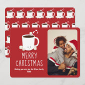 Leuke Schattigee Hot Chocolate Foto Kerstmis Feestdagenkaart (Voorkant / Achterkant)