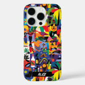 Leuke Schattigee Kleurrijke Cartoon Art Doodle Cus Case-Mate iPhone Case (Achterkant)