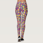 Leuke Schattigee kleurrijke fruitschijfjes Paarse  Leggings (Achterkant)