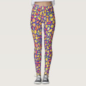 Leuke Schattigee kleurrijke fruitschijfjes Paarse  Leggings (Voorkant)