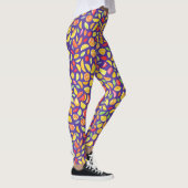 Leuke Schattigee kleurrijke fruitschijfjes Paarse  Leggings (Rechts)