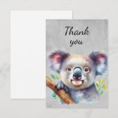 Leuke Schattigee Koala Beer Wildlife Dierlijke Bed Bedankkaart (Voorkant / Achterkant)