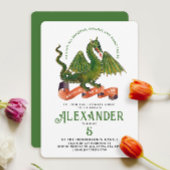 Leuke Schattigee Middeleeuwse Groene Dragon Knight Kaart