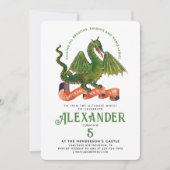 Leuke Schattigee Middeleeuwse Groene Dragon Knight Kaart (Voorkant)