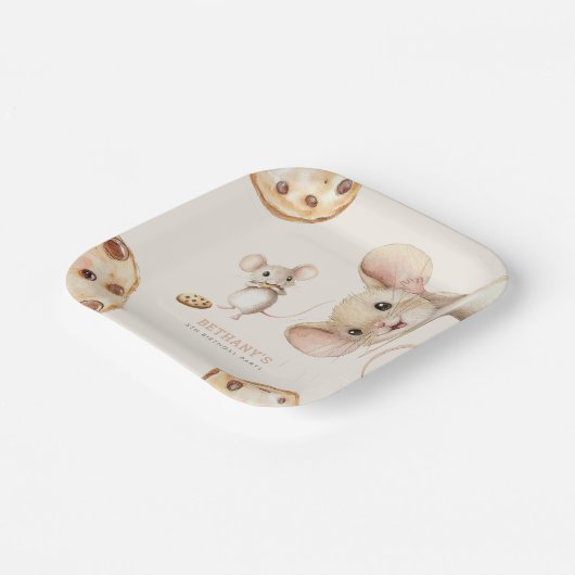 Leuke Schattigee Muizenkoekjes Elke Leeftijd Verja Papieren Bordje (Gebogen)