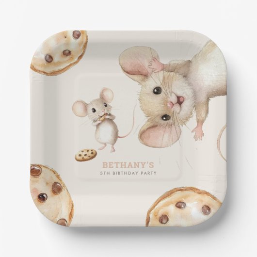 Leuke Schattigee Muizenkoekjes Elke Leeftijd Verja Papieren Bordje (Voorkant)