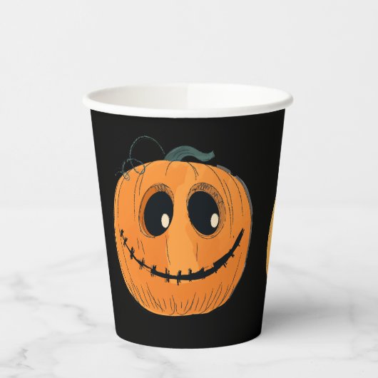 Leuke Schattigee Pompoen Carving Halloween Party Papieren Bekers (Links)