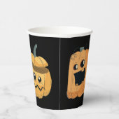 Leuke Schattigee Pompoen Carving Halloween Party Papieren Bekers (Rechts)
