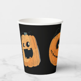 Leuke Schattigee Pompoen Carving Halloween Party Papieren Bekers
