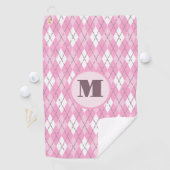 Leuke Schattigee roze preppy argyle aangepaste mon Golfhanddoek (Insitu)