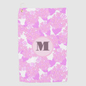 Leuke Schattigee roze preppy bloemen op maat monog Golfhanddoek (Voorkant)