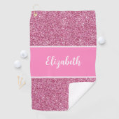 Leuke Schattigee roze preppy glitter aangepaste na Golfhanddoek (Insitu)