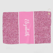 Leuke Schattigee roze preppy glitter aangepaste na Golfhanddoek (Horizontaal)