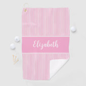 Leuke Schattigee roze preppy streep aangepaste naa Golfhanddoek (Insitu)