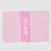 Leuke Schattigee roze preppy streep aangepaste naa Golfhanddoek (Horizontaal)