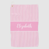 Leuke Schattigee roze preppy streep aangepaste naa Golfhanddoek (Voorkant)