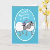 Leuke Schattigee schapen Happy Birthday to Ewe Kaa Kaart (Gele Bloem)