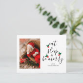 Leuke Schattigee script kerstboom foto kerst Feestdagenkaart (Staand voorkant)