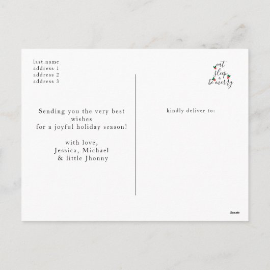 Leuke Schattigee script kerstboom foto kerst Feestdagenkaart (Achterkant)