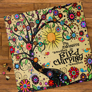 Leuke Schattigee Spring Bird Chirping Weer Inspira Legpuzzel