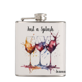 Leuke Schattigee Waterverf Just A Splash Of Wine N Heupfles