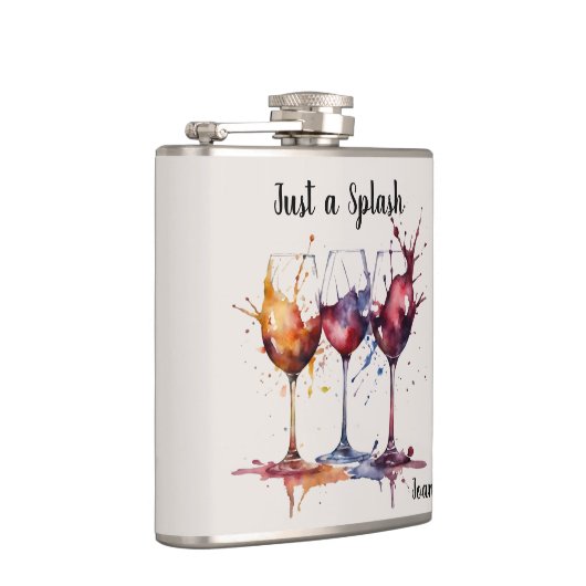 Leuke Schattigee Waterverf Just A Splash Of Wine N Heupfles (Rechts)