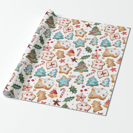 Leuke Schattigee Waterverf Kerstkoekjes Papier (Uitgerold)
