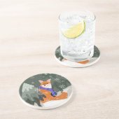 Leuke Schattigee Winter Fox Onderzetter (Zijkant)