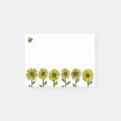 Leuke Schattigee Zonnebloemen en Bumble Bee Post-it® Notes (Voorkant)