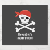 Leuke schedel Crossbones Pirate Poison Gepersonali Bier Etiket (Enkel label)