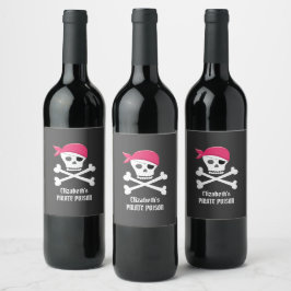 Leuke schedel Crossbones Pirate Poison Gepersonali Wijn Etiket