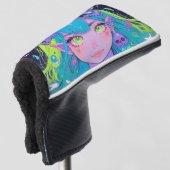 Leuke schedel en hoorns Punk Rock Anime Meisje Golfheadcover (3/4 voorkant)