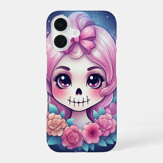 Leuke Schedel Hoortelefoonhoes iPhone 16 Hoesje (Achterkant)