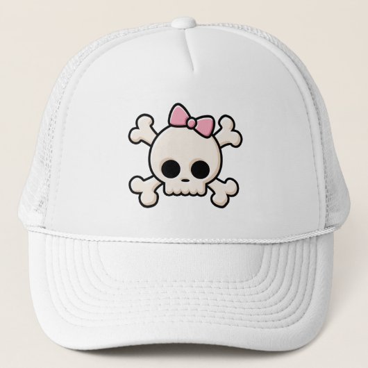 Leuke schedel meisje trucker hoed pet (Voorkant)