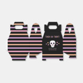 Leuke schedel pastel strepen Halloween Trick Treat Bedankdoosjes (Uitgevouwen)