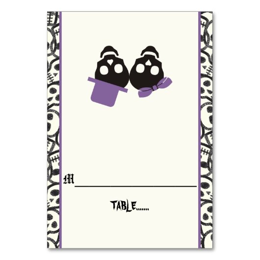 Leuke schedels Halloween paarse bruiloft escort ka Kaart (Voorkant)