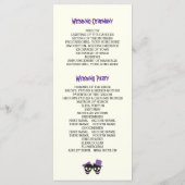 Leuke schedels Halloween paarse bruiloft programma Programmakaart (Achterkant)