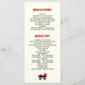 Leuke schedels Halloween rode bruiloft programma Programmakaart (Achterkant)