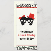 Leuke schedels Halloween rode bruiloft programma Programmakaart (Voorkant / Achterkant)