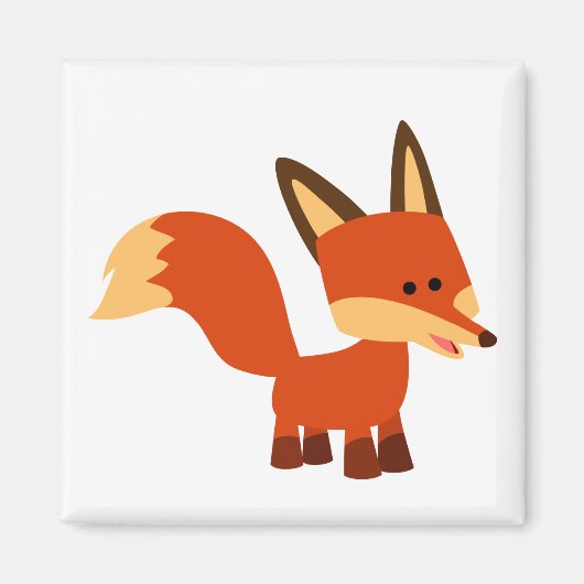 Leuke scherpe Cartoon Fox Magnet (Voorkant)
