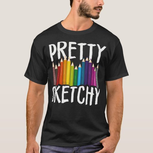 Leuke Schets Fun Art Liefhebber Gekleurde Potloden T-shirt (Voorkant)
