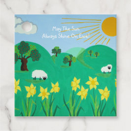 Leuke schilderachtig illustratie van schattig scha bedankjes labels