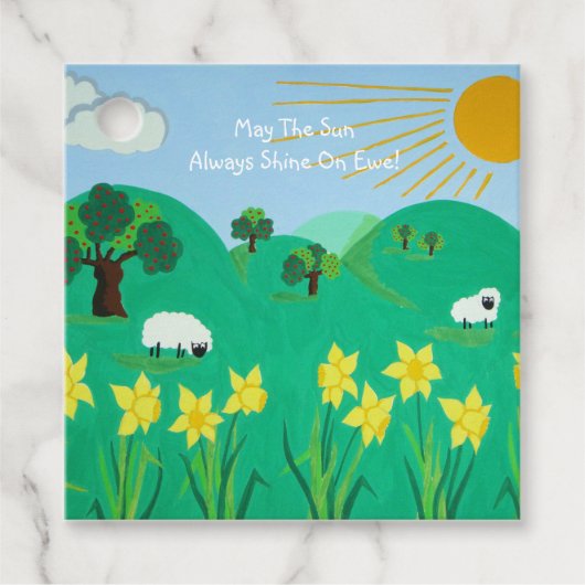 Leuke schilderachtig illustratie van schattig scha bedankjes labels (Voorkant)