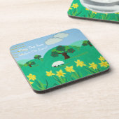 Leuke schilderachtig illustratie van schattig scha bier onderzetter (Linkerzijde)