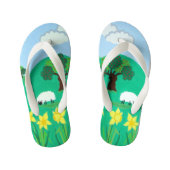 Leuke schilderachtig illustratie van schattig scha kinder teenslippers (Voetbed)