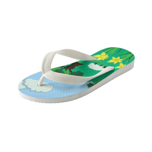 Leuke schilderachtig illustratie van schattig scha kinder teenslippers (Schuin)