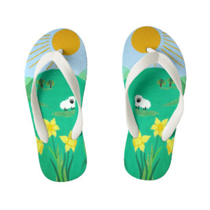 Leuke schilderachtig illustratie van schattig scha kinder teenslippers