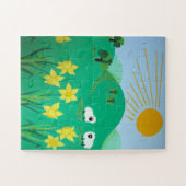 Leuke schilderachtig illustratie van schattig scha legpuzzel (Horizontaal)